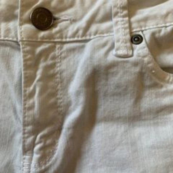 White Denim Bell Bottoms - Pink Floral Pants - Picture 5 of 8